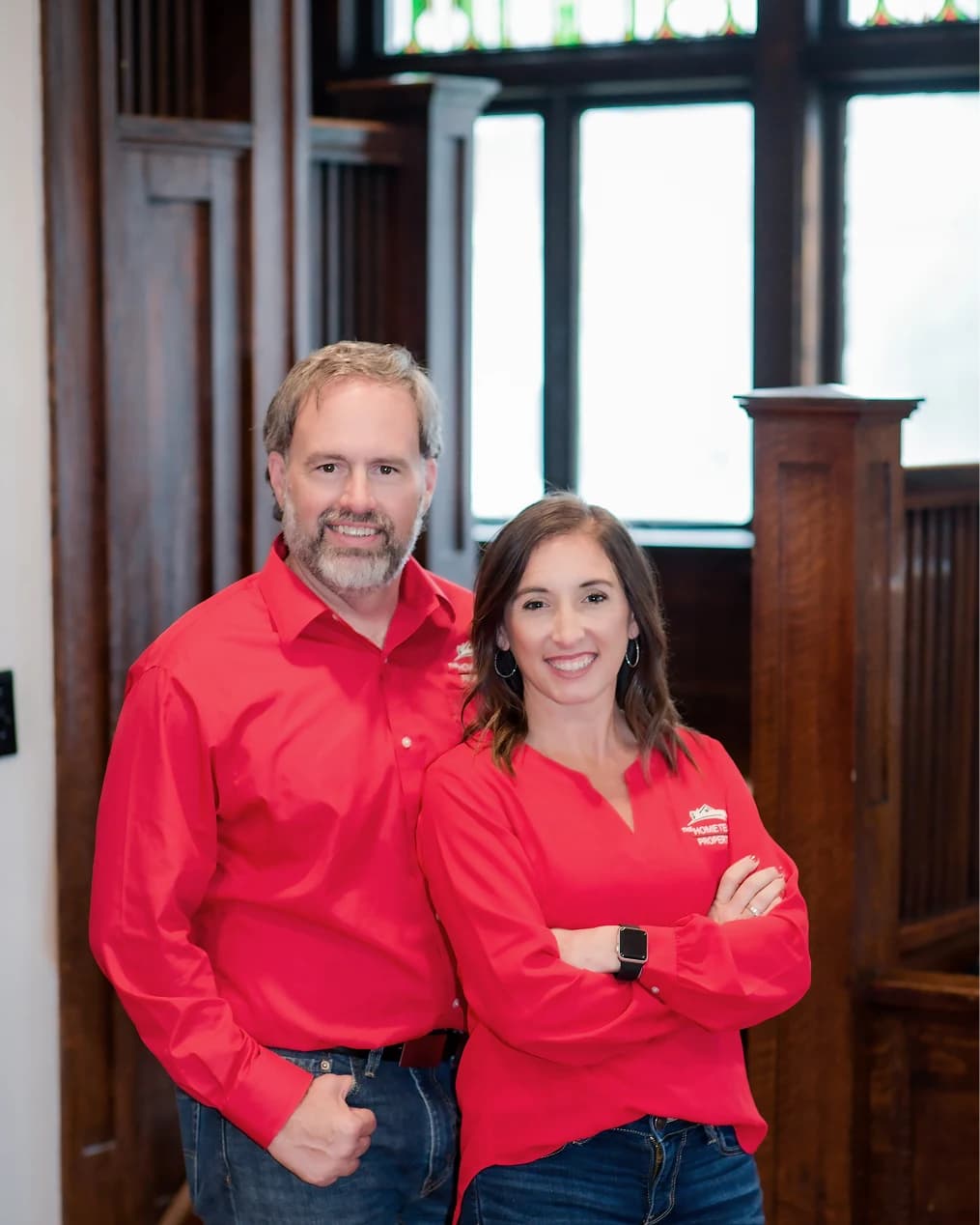 Rob Ranard and Samantha Carver standing together inside a Spencer, Indiana home.